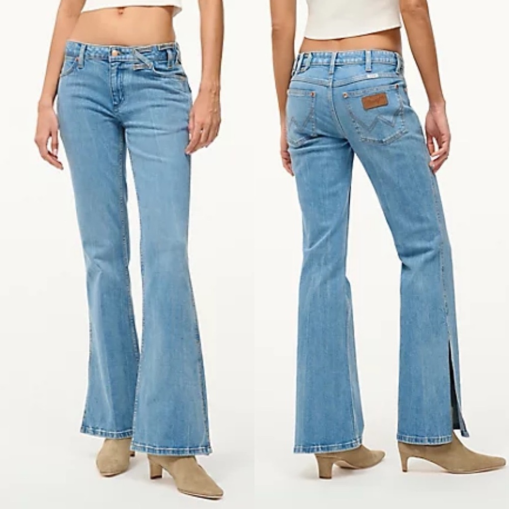 WRANGLER + STAUD The Bikini‎ Jean with Slits in Mid Blue